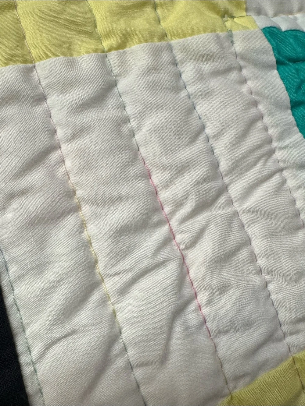 Handmade Baby Nursery Quilt Animals Rainbows & Checkered Reversible Patchwork